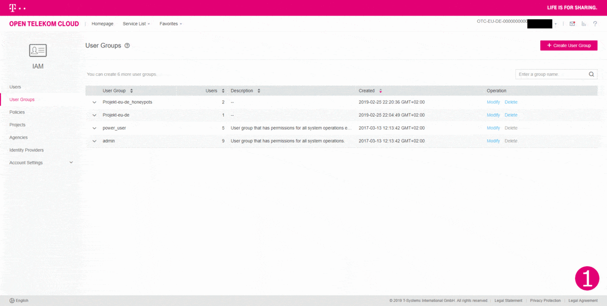 Create API user